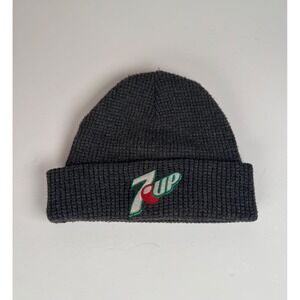 7up‎ Embroidered Gray Beanie Pull On Hat Unisex Vintage OSFA